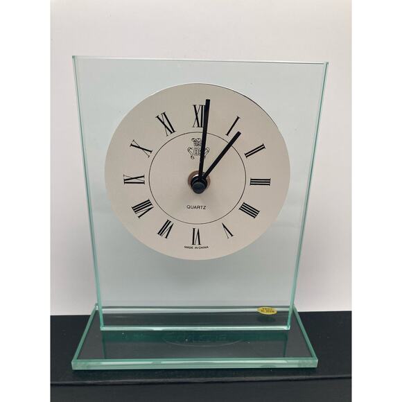 Macys International Silver Company Quartz Clock New in Open Box-Tested - Picture 1 of 6